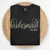 Fancy Off-White Script Bridesmaid Bachelorette Tシャツ