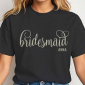 Fancy Off-White Script Bridesmaid Bachelorette Tシャツ