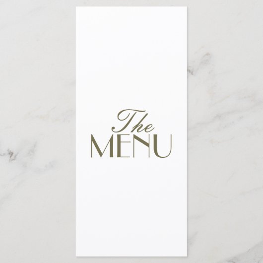 Fancy Olive Green Boho Old Money Boho Wedding メニュー (裏面)