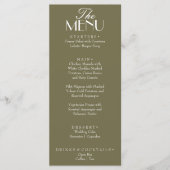 Fancy Olive Green Boho Old Money Boho Wedding メニュー (正面)