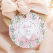 Fancy One Blush pink Bow birthday Thank you フェイバータグ