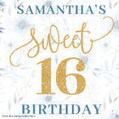 Fancy Pastel Blue Sweet Sixteen Sign In Book ゲストブック