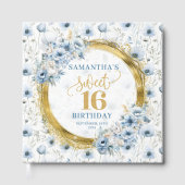 Fancy Pastel Blue Sweet Sixteen Sign In Book ゲストブック (正面)