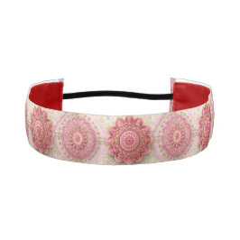 Fancy Pink Floral アスレチックヘッドバンド