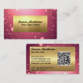 Fancy Pink Glitter And Gold  名刺 (正面/裏面)