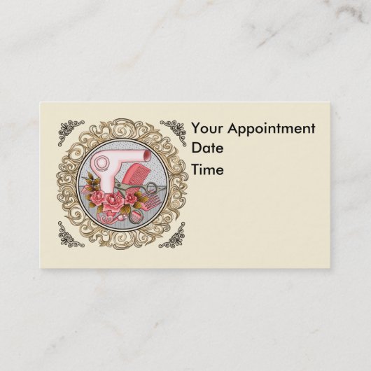 Fancy Pink Roses Beautician 予約カード (裏面)