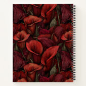 Fancy Red Calla Lilies Aesthetic Countryside Weddi ノートブック (裏面)