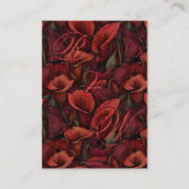 Fancy Red Calla Lilies Sparkle Elegant Wedding エンクロージャーカード (裏面)