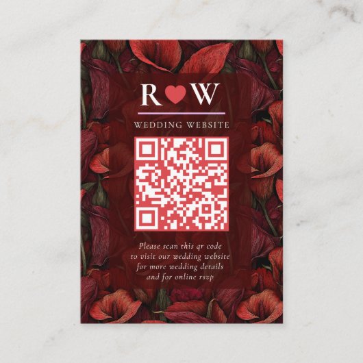 Fancy Red Calla Lilies Sparkle Elegant Wedding エンクロージャーカード (正面)