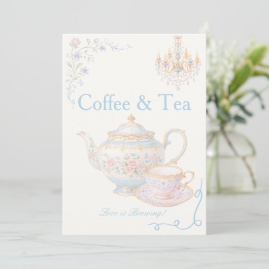 Fancy  Regency Coffee & Tea Love is Brewing Sign 招待状 (スタンド正面)