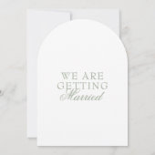 Fancy Sage Green Boho Modern Arched Wedding 招待状 (裏面)