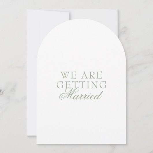 Fancy Sage Green Boho Modern Arched Wedding 招待状 (裏面)