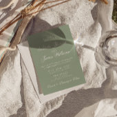 Fancy Sage Green Luxury Boho Modern Wedding 招待状