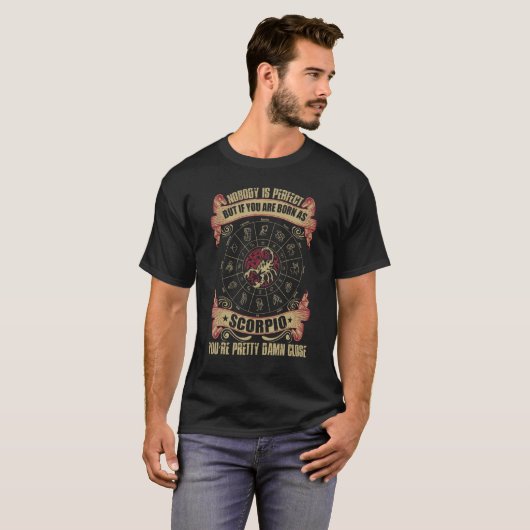 Fancy Scorpio Oktober November Zodiac Design Tシャツ (正面フル)
