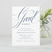 Fancy Script Blue Graduation Party 招待状 (スタンド正面)