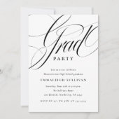 Fancy Script Graduation Party 招待状 (正面)