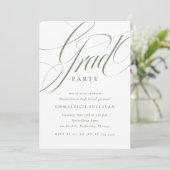 Fancy Script Green Graduation Party 招待状 (スタンド正面)