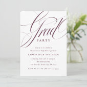 Fancy Script Purple Graduation Party 招待状 (スタンド正面)