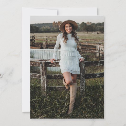 Fancy Script Purple Graduation Party 招待状 (裏面)