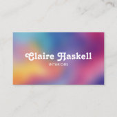 Fancy Script Rainbow Blur Chic Elegant Colorful  名刺 (正面)