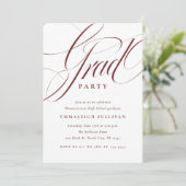 Fancy Script Red Graduation Party 招待状 (スタンド正面)