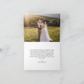 Fancy Script Wedding Folded Thank You Card サンキューカード (内部)
