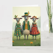 Fancy Sheep Meadow Folk Card カード (正面)
