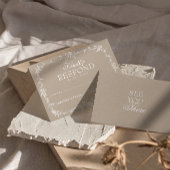 Fancy Soft Taupe Floral Boho Wedding RSVP