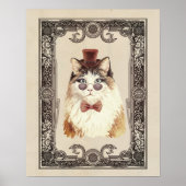 Fancy Steampunk Cat Portrait ポスター (正面)