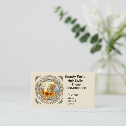 Fancy Sunflowers Beautician 予約カード (スタンド正面)