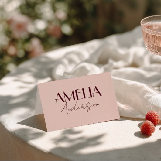 Fancy Sweet Cream Wine Classy Wedding Place Cards テーブルナンバー