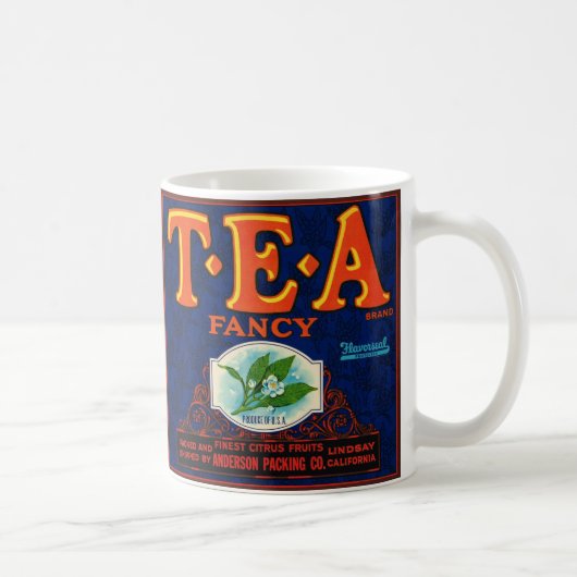Fancy Tea Label Mug コーヒーマグカップ (右)