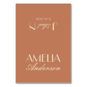 Fancy Terracotta Old Money Wedding Place Cards テーブルナンバー (正面)