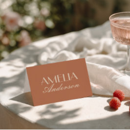 Fancy Terracotta Old Money Wedding Place Cards テーブルナンバー