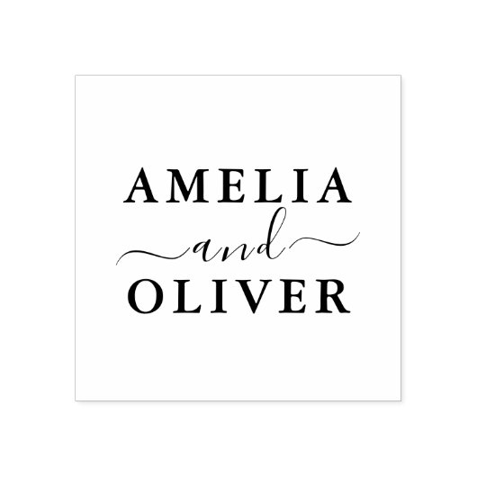 Fancy Timeless Modern Minimalist Wedding | Names  ラバースタンプ (インプリント)