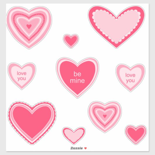 Fancy Valentine Heart stickers シール (シート)