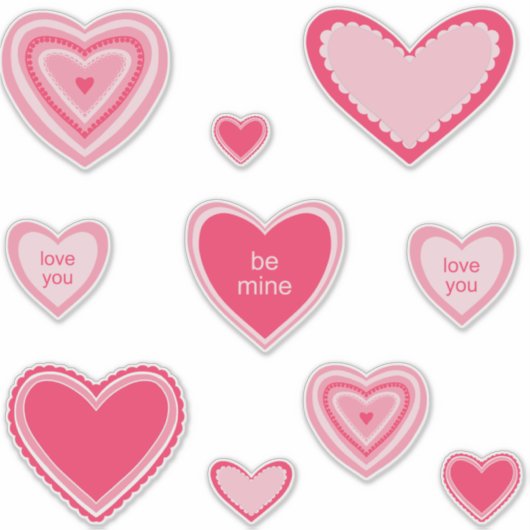 Fancy Valentine Heart stickers シール (正面)