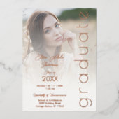 Fancy Vellum Overlay Effect 2 Photos Graduate 箔招待状 (正面)
