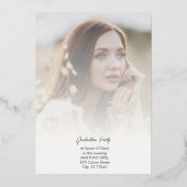 Fancy Vellum Overlay Effect 2 Photos Graduate 箔招待状 (裏面)