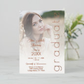 Fancy Vellum Overlay Effect 2 Photos Graduate 箔招待状 (立ち正面)