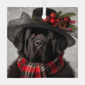 Fancy Vintage Lady Christmas Newf Ornament ガラスオーナメント (裏面)