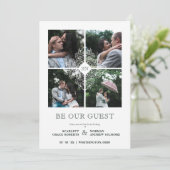 Fancy White Flourish Lace Effect 4 Photos Wedding  セーブザデート (スタンド正面)