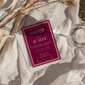 Fancy Wine Dusty Rose Old Money All In One Wedding 招待状