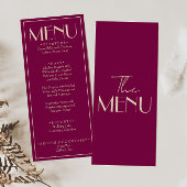 Fancy Wine Old Money Retro Luxury Wedding Menu メニュー