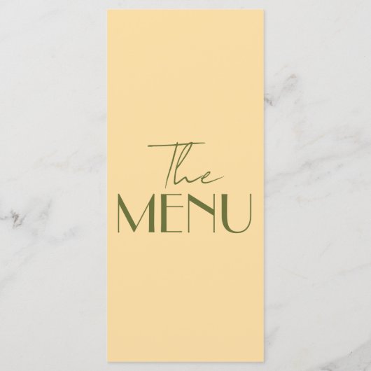 Fancy Yellow Olive Green Classy Retro Wedding メニュー (裏面)