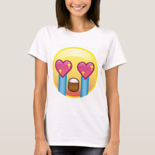 Fangirlは泣き叫び愛幸せなEmojiの穀物の上を刺激しました Tシャツ