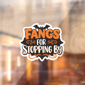 Fangs for ストップ's By – 面白いハロウィーンこうもりシール ウィンドウサイン (シート2)