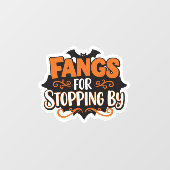 Fangs for ストップ's By – 面白いハロウィーンこうもりシール ウィンドウサイン (シート)