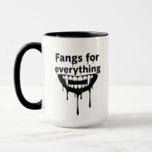 Fangs for Everything マグカップ | ヴァンパイアの歯 ハロウィン (左)