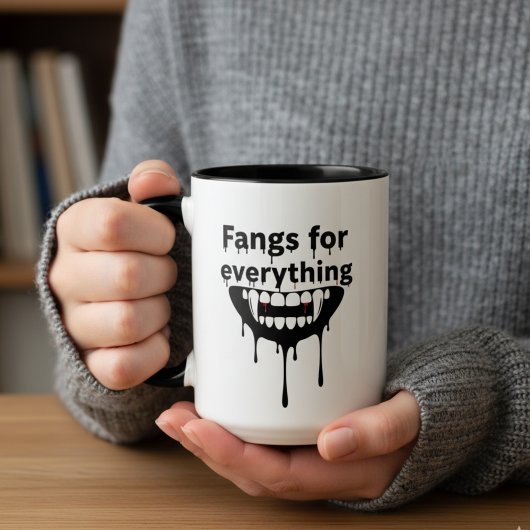 Fangs for Everything マグカップ | ヴァンパイアの歯 ハロウィン
